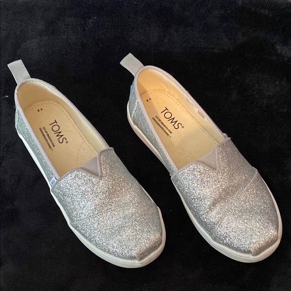 Toms Silver Glitter Kids Shoes
